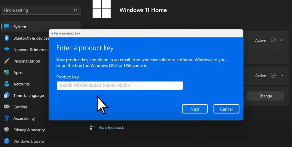 product key for microsoft