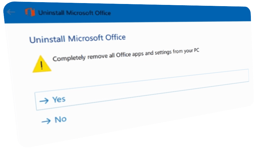 uninstall Microsoft office tools